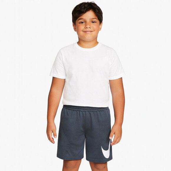 Kids Grey and White Nike Athletic Gym Shorts Size Small - Picture 1 of 6
